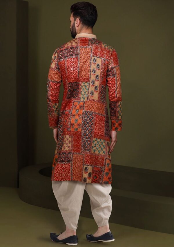 Multicolour Printed Cotton Blend Kurta Set - Image 2