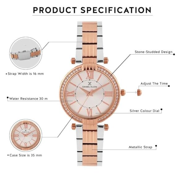 Daniel Klein Metal Analog Silver Dial Women's Watch - Image 2