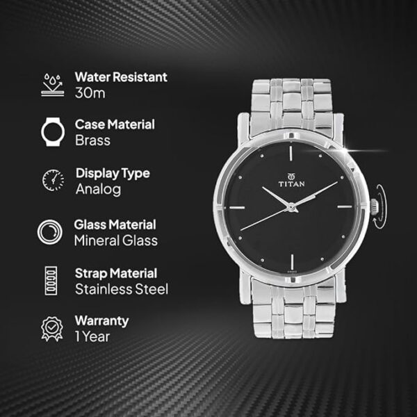 Titan Karishma Analog Black Dial Men's Watch - Image 3