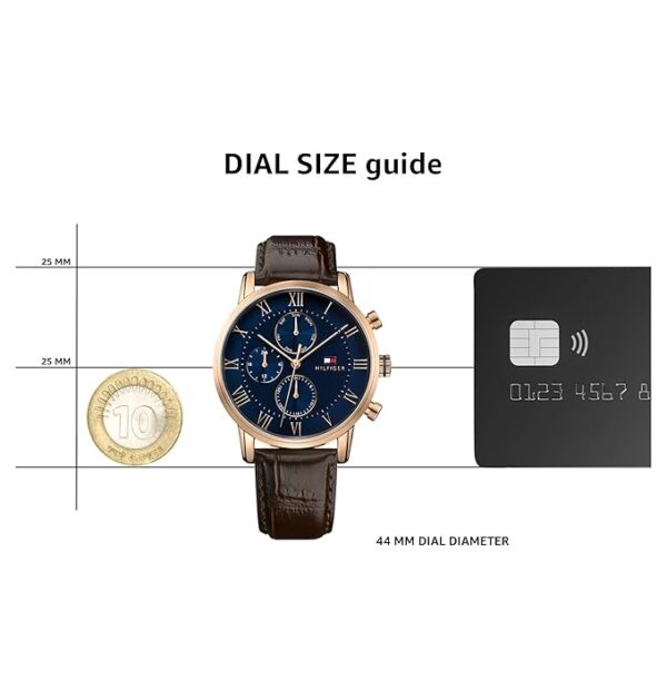 Tommy Hilfiger Quartz Multifunction Blue Dial Leather Strap Watch for Men - Image 2