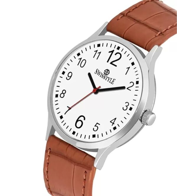 SWISSTYLE Numeral Dispaly Dial Leather Strap Analog Watch - Image 2