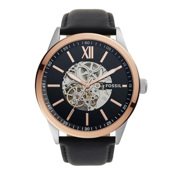 Fossil Leather Flynn Analog Black Dial Men's Watch