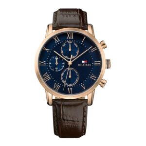 Tommy Hilfiger Quartz Multifunction Blue Dial Leather Strap Watch for Men