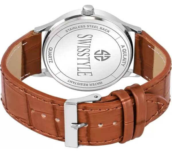SWISSTYLE Numeral Dispaly Dial Leather Strap Analog Watch - Image 3