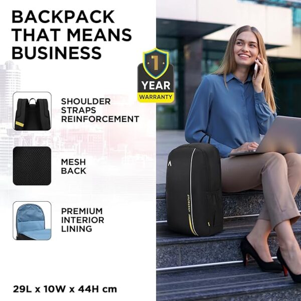Aristocrat 25L Nova Laptop Backpack - Black/School bag - Image 3