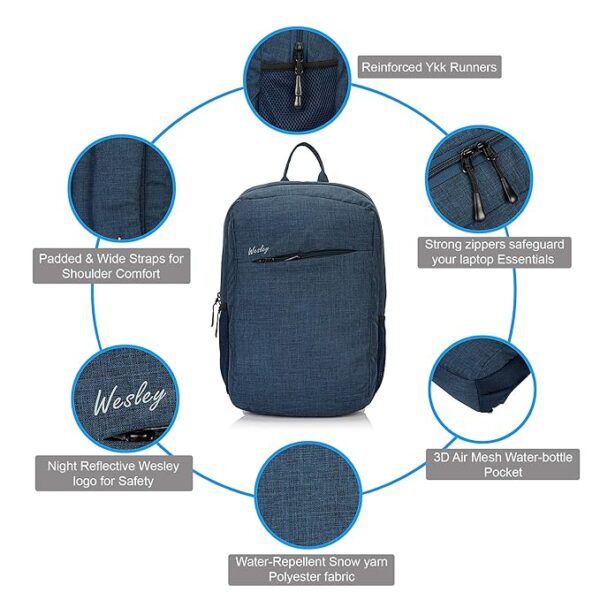 Wesley Unisex Milestone Casual Waterproof Laptop Office School College Business Travel Backpack - Image 3