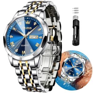 OLEVS Watch for Men Diamond Business Dress Analog