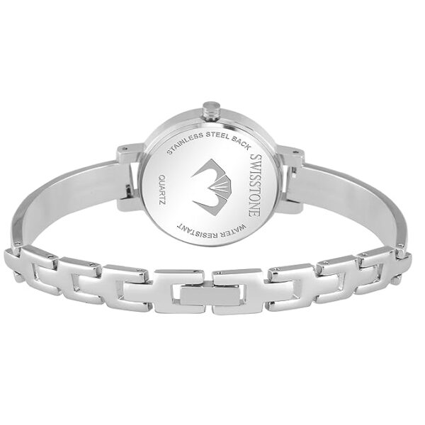 SWISSTONE Analog Stainless Steel Silver Plated Women's Watch - Image 3