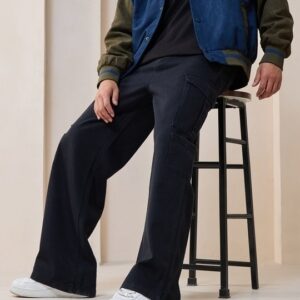 Men's Black Baggy Straight Fit Jeans