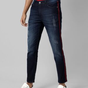 Campus Sutra Men's Blue Striped Jeans