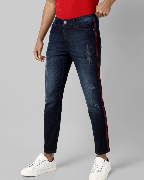 Campus Sutra Men's Blue Striped Jeans